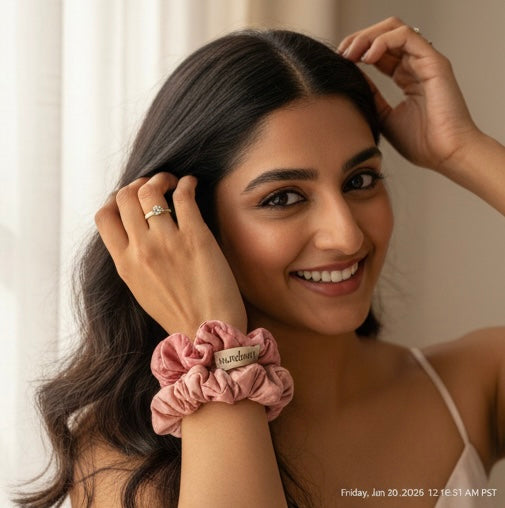 Sundariii Premium Satin Silk Scrunchies, Signature Pastel Luxe, "Soft Girl" - Set of 6, Crease-Free Hold