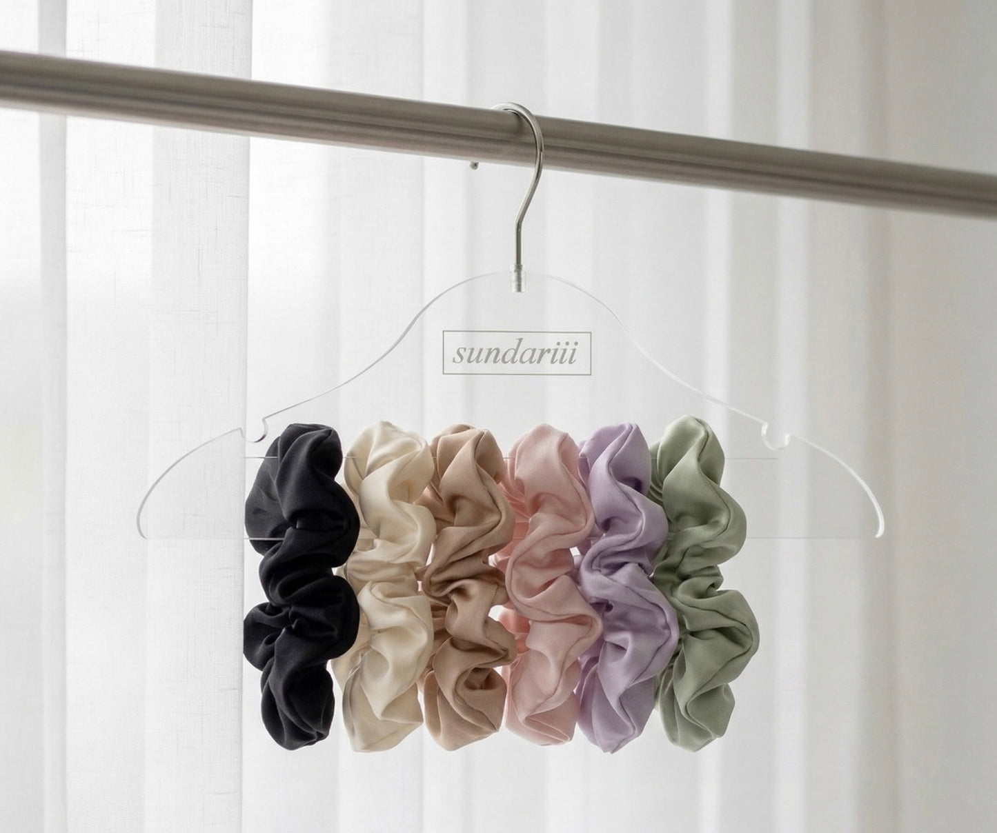 Sundariii Mulberry Silk Scrunchie Set, Balanced Pastel Luxe Signature pack "Vanilla girl energy" 100% Mulberry Silk, Pack of 6, Crease-Free Hold, Premium hair care for hair thinning.