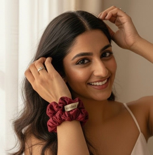 Sundariii Premium Satin Silk Scrunchies, Signature Pastel Luxe, "Old Money Energy" - Set of 9, Crease-Free Hold
